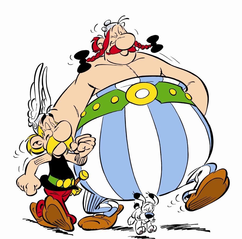 Albert Uderzo's characters Asterix and Obelix