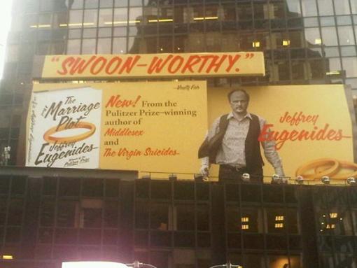 Jeff Eugenides, in Times Square.