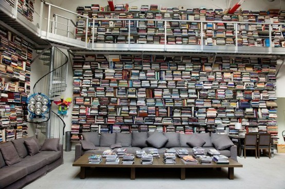 Karl Lagerfeld's library, via Bookriot
