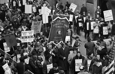 A scene from the 1962 newspaper strike