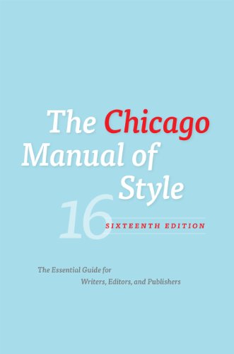 Cover of The Chicago Manual of Style, 16th Edition