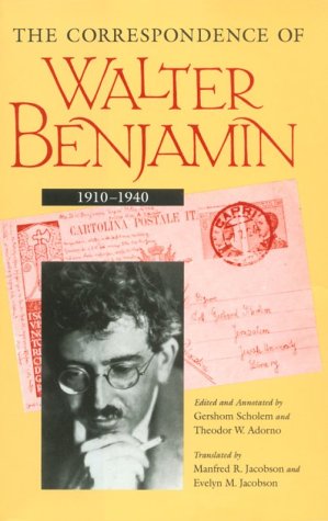 The cover of The Correspondence of Walter Benjamin, 1910-1940