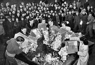 A comics burning in Binghamton, NY, 1948.