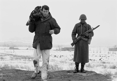 Television reporter Arthur Kent in Afghanistan, 1989.