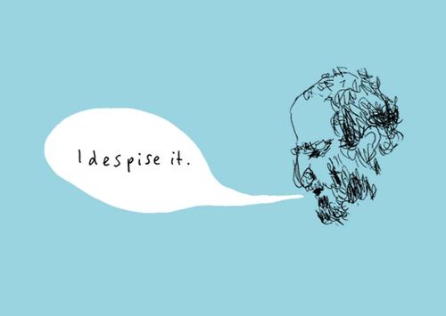 Christian Lorentzen as illustrated by Joanna Neborsky, from n+1's What Was the Hipster? Animation.