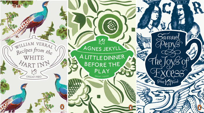 Three of Coralie Bickford-Smith’s cover designs for the Penguin Great Food series.