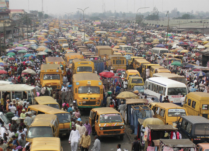 System D: A makeshift market in Lagos, Nigeria.