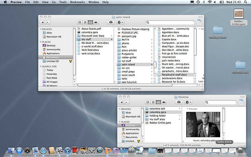 Tom McCarthy's desktop.