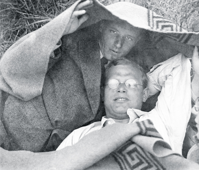 Dietrich Bonhoeffer (right) and a friend at the Baltic Sea, ca. 1932.