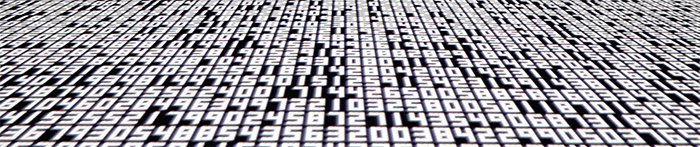 Ryoji Ikeda, data.tron, 2007, audiovisual installation, digital projector, computer, speakers, dimensions variable.