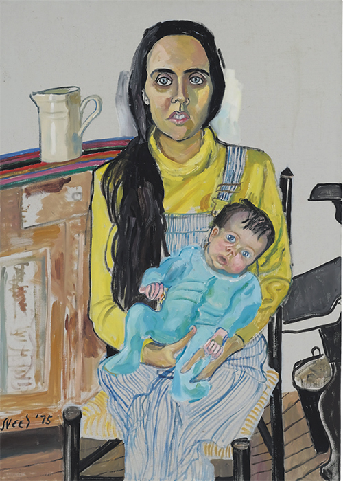 *Alice Neel, _Ginny and Elizabeth_, 1975*, oil on canvas, 42 × 30".