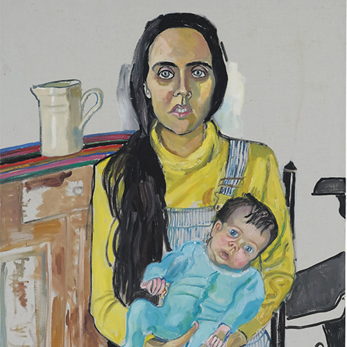 *Alice Neel, _Ginny and Elizabeth_, 1975*, oil on canvas, 42 × 30".