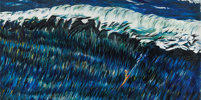 *Raymond Pettibon, _No Title (Deeper Above All)_, 2011*, ink, gouache, and pen on paper, 69 1/2 × 84 1/2."