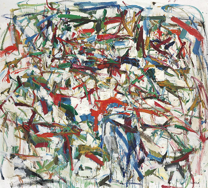 Joan Mitchell, Evenings on Seventy-Third Street, 1956–57, oil on canvas, 75 × 84". Courtesy McClain Gallery