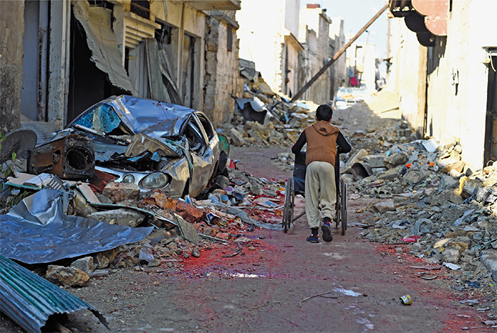 Al-Amashatiyeh neighborhood, Aleppo, Syria, 2017.  Basma/Foreign and Commonwealth Office/Flickr.