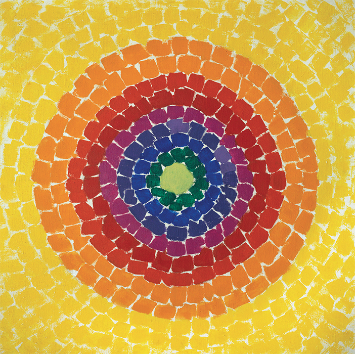 Alma Thomas, Resurrection, 1966, acrylic on canvas, 36 × 36 1/4". White House Collection/White House Historical Association.