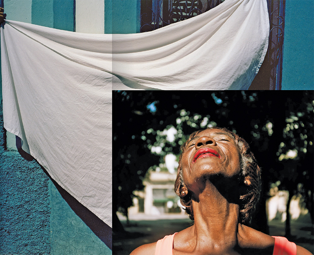Rose Marie Cromwell, composite image of On the Street, 2009–16, print on adhesive vinyl, 60 × 80" (background), and Martica, 2009–16, ink-jet print, 30 × 40" (foreground).