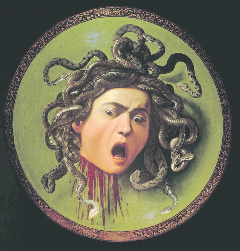 Caravaggio, Medusa, ca. 1597, oil on canvas mounted on wood, 235⁄8 × 21 5⁄8".