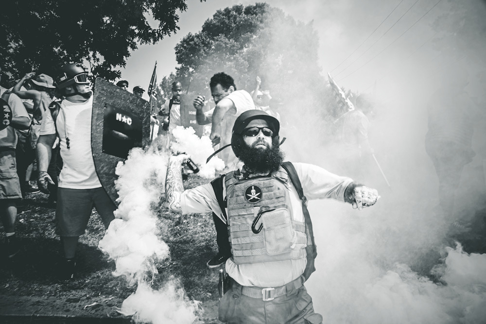 White nationalist demonstration, Charlottesville, Virginia, August 12, 2017.