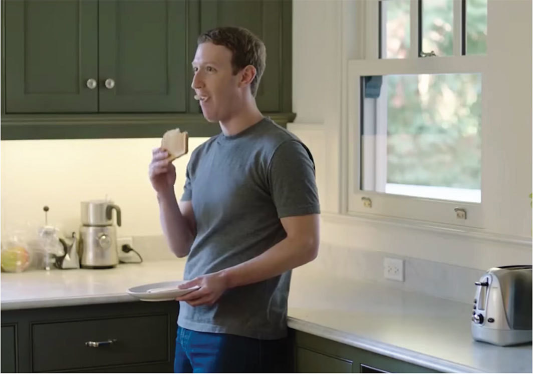 *Mark Zuckerberg in a demonstration video for his custom-made AI assistant, Jarvis, 2016.*