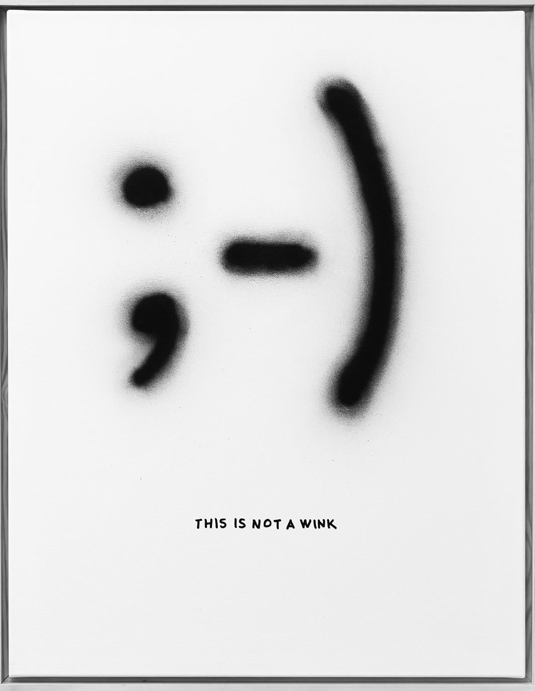 Florian Kuhlmann, This is not a Wink, 2017, spray paint on canvas, 39 3⁄8 × 27 5⁄8".
