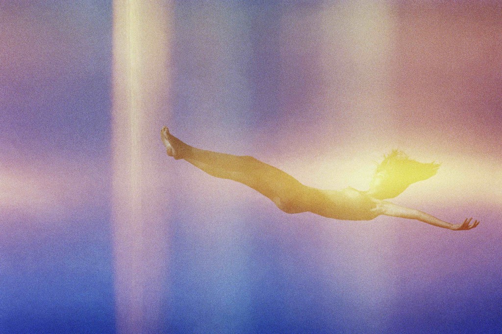 Ryan McGinley, Falling (Light Leak), 2013, C-print, 60 x 90''.