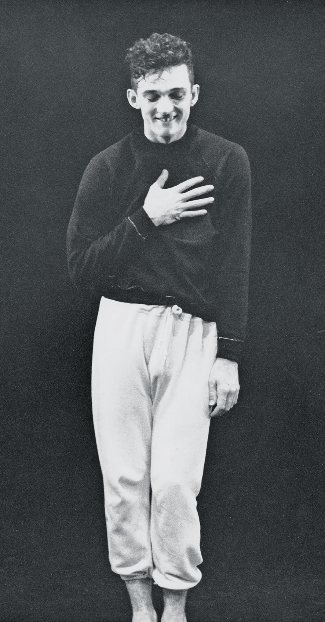 *Mark Morris taking a bow at Dance Theater Workshop, New York, 1985.*