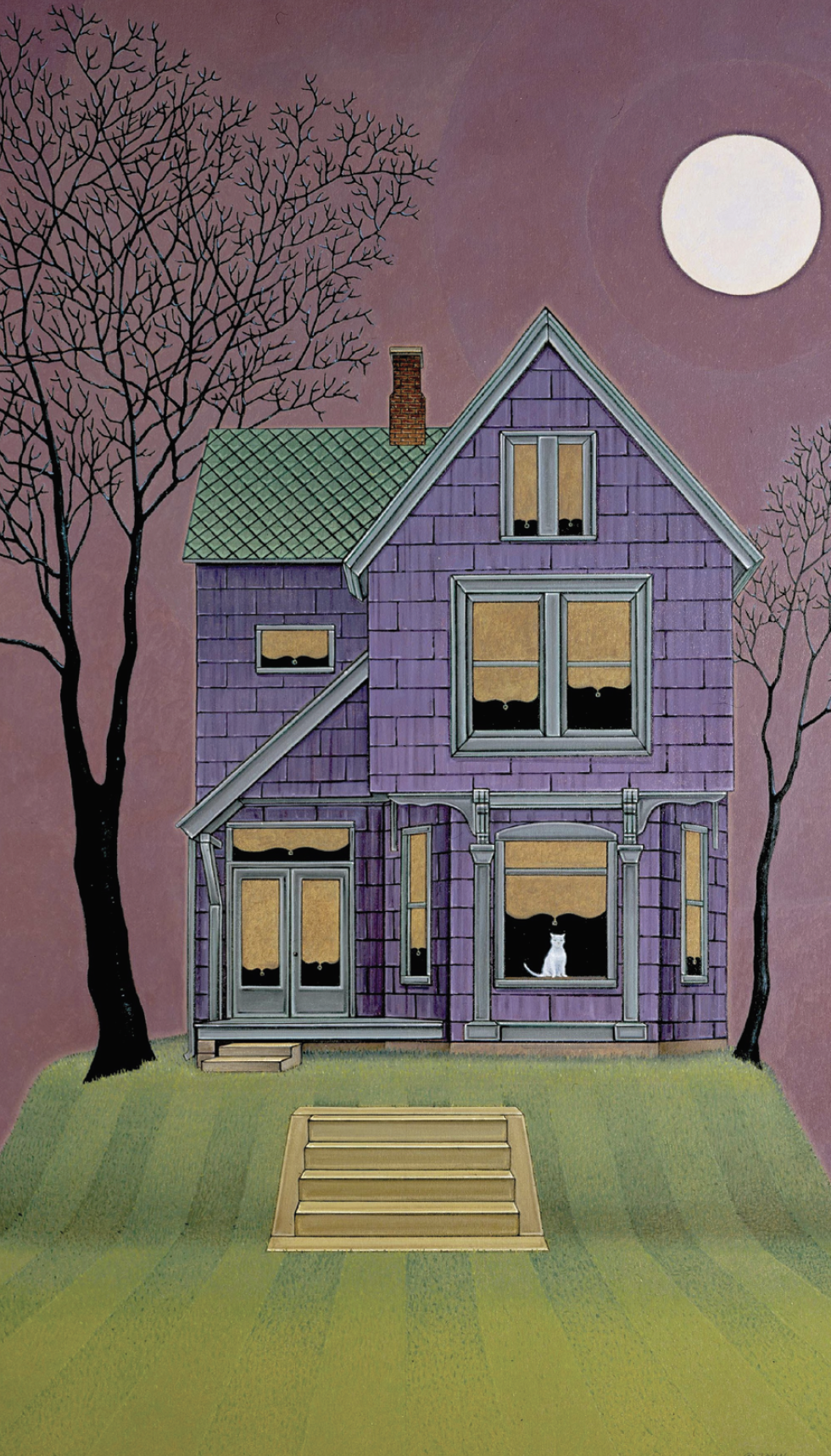 John Hrehov, House Cat, 2007, oil on canvas mounted on panel, 40 x 27 1/2".