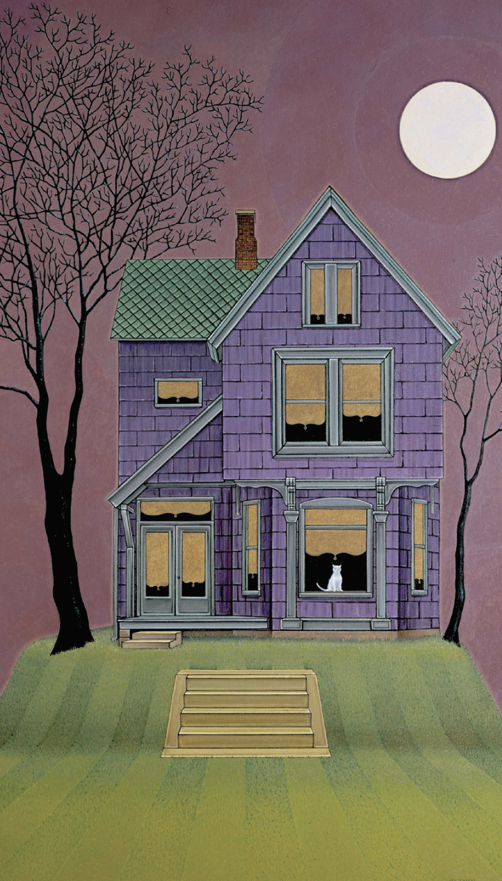 *John Hrehov, _House Cat_, 2007*, oil on canvas mounted on panel, 40 x 27 1/2".