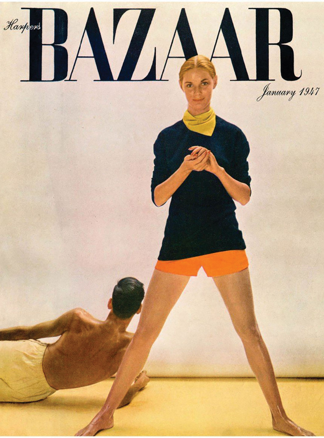 *Richard Avedon’s cover image for _Harper’s Bazaar,_ January 1947.* © The Richard Avedon Foundation