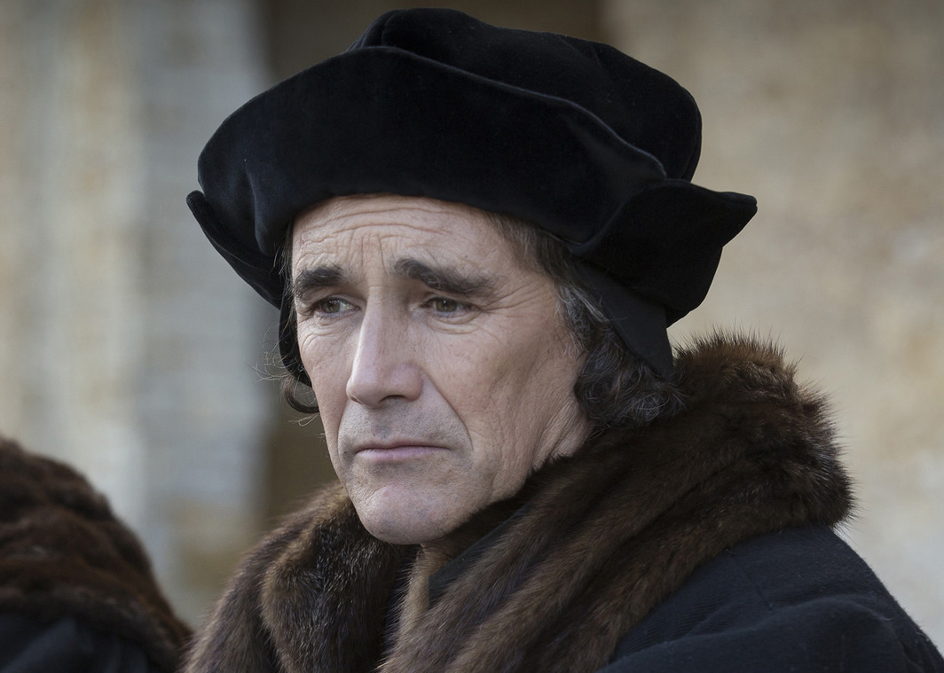 Promotional image for Wolf Hall, season 1, 2015. Thomas Cromwell (Mark Rylance). Ed Miller; BBC Two/PBS