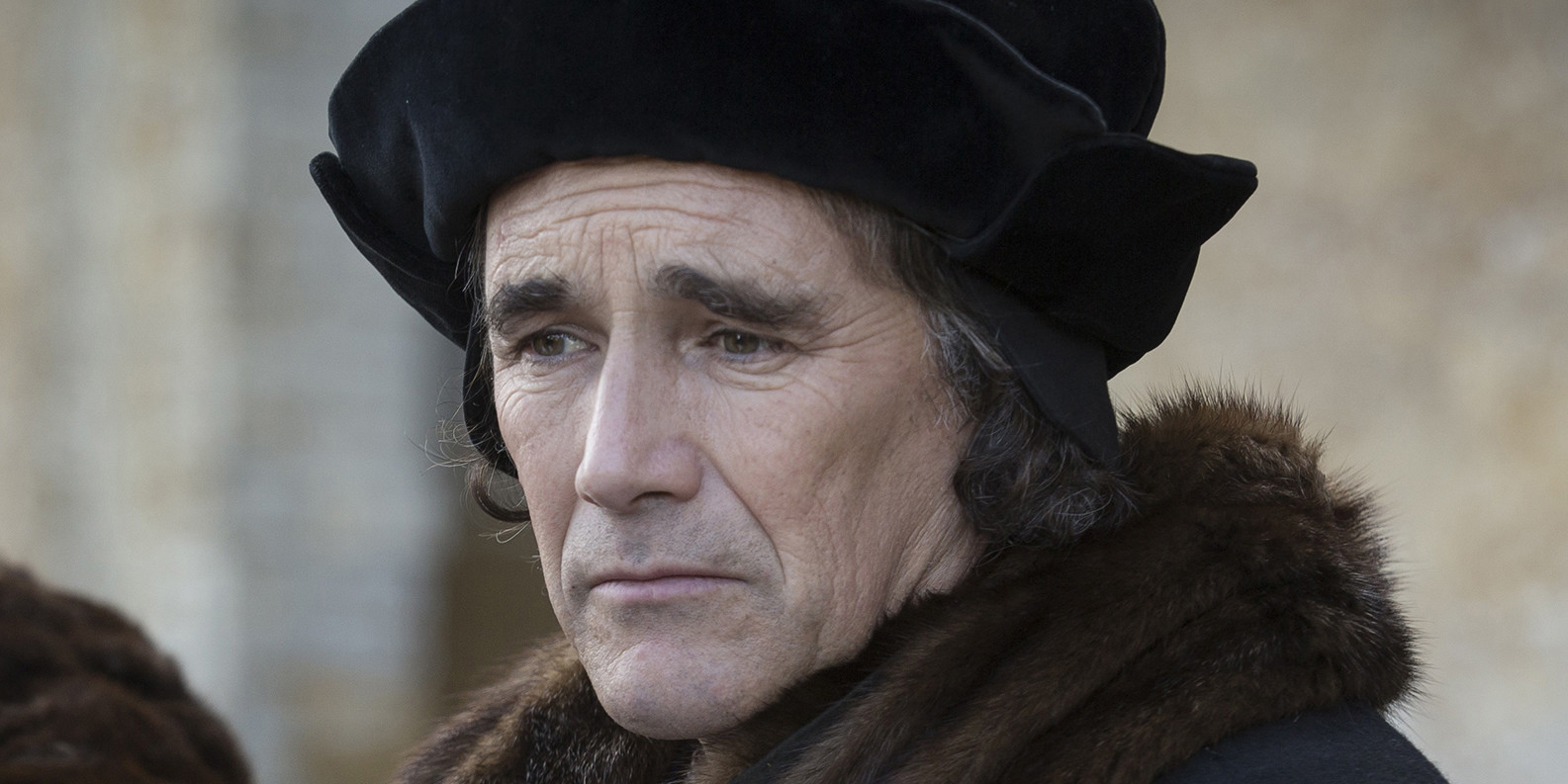 *Promotional image for _Wolf Hall_, season 1, 2015.* Thomas Cromwell (Mark Rylance). Ed Miller; BBC Two/PBS