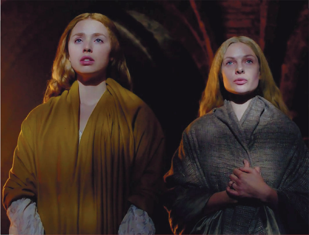 *The White Queen, season 1, episode 9, 2013.* Princess Elizabeth (Freya Mavor) and Queen Elizabeth (Rebecca Ferguson). BBC One