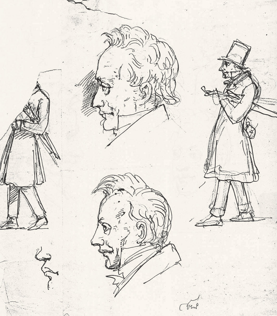 *Sketches of Søren Kierkegaard, ca. 1870.* Wilhelm Marstrand/Royal Danish Library