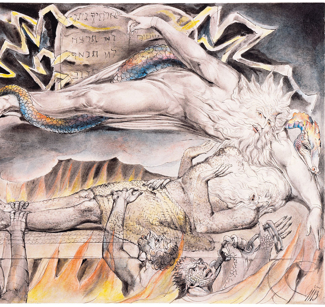 *William Blake, _Job’s Evil Dreams_ (detail), ca. 1805–10,* pen, ink, wash, watercolor, and graphite on paper, 9 1⁄2 × 11 3⁄8".