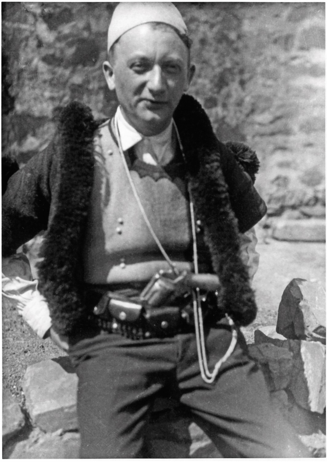 Joseph Roth dressed in traditional Albanian clothing, 1927.