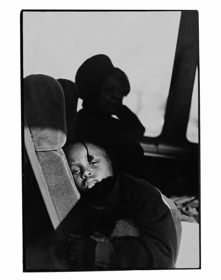 *Ming Smith, _Greyhound Bus, Pittsburgh_, 1991*, gelatin silver print. From the series "August Moon for August Wilson," 1991. 