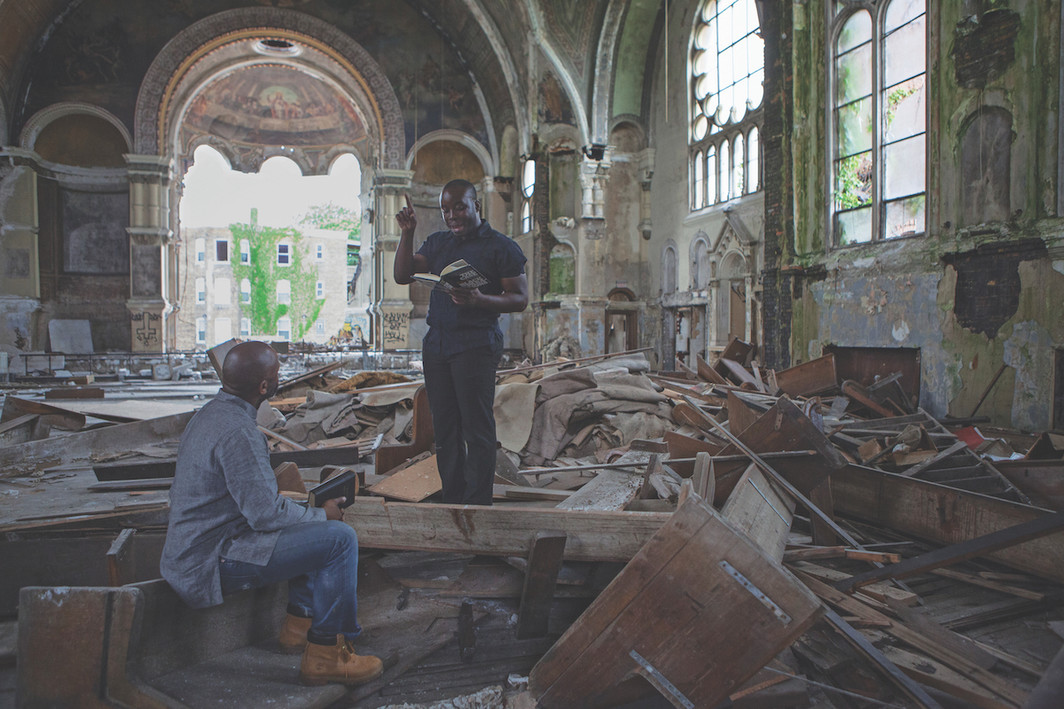 Theaster Gates, Gone Are the Days of Shelter and Martyr, 2014, HD video, color, sound, 6 minutes 31 seconds.