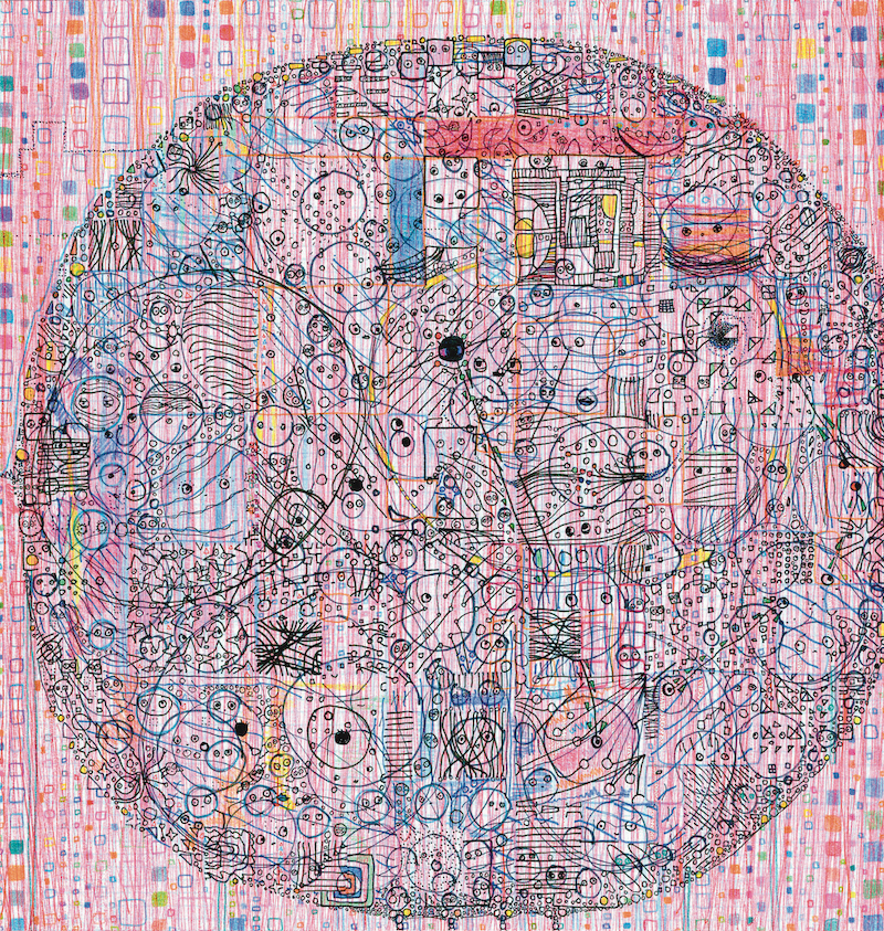 Tao Lin, mandala 4, 2014, graphite and ink on watercolor paper, 8 x 8". Courtesy the artist