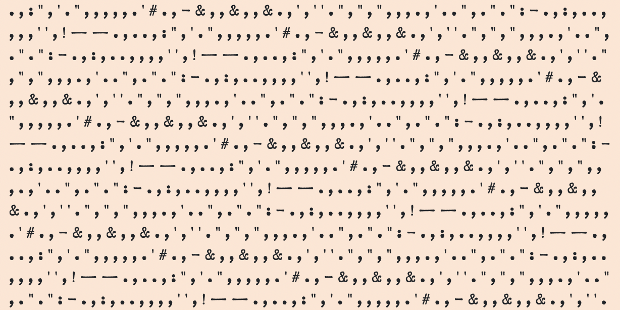The punctuation marks of this Paper Trail post, repeated.