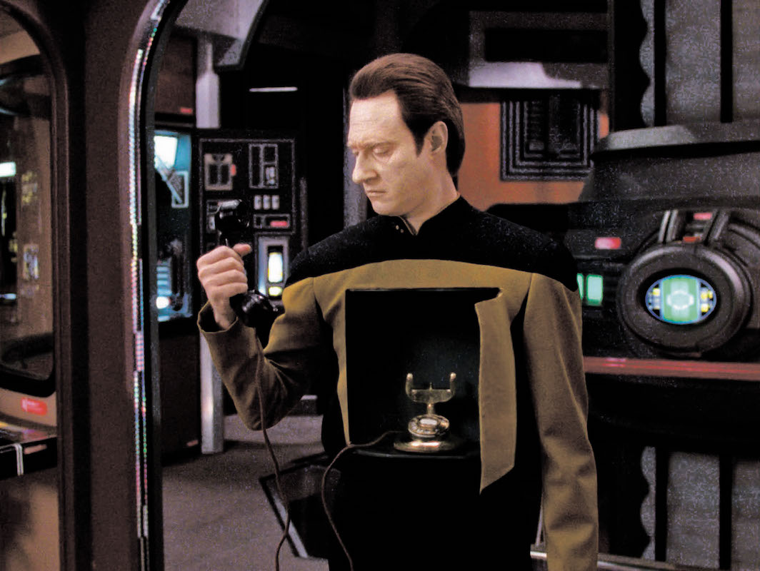 *_Star Trek: The Next Generation_, season 7, episode 6, 1993.* Data (Brent Spiner). 