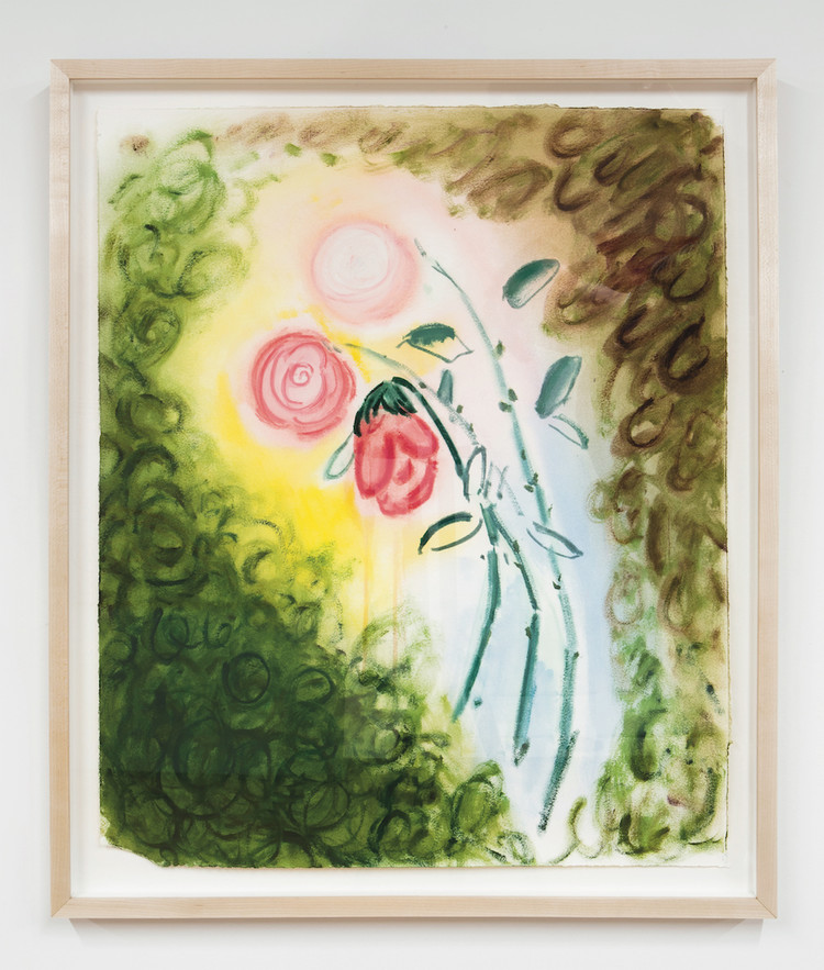 *Paul Metrinko, _Weeping Roses_, 2021*, oil on paper, 25 1/2 x 20 3/4". Courtesy the artist and Deli Gallery, New York