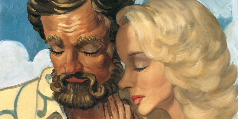 *John Currin, _The Owens_, 1994*, oil on canvas, 34 x 26". © John Currin/Courtesy Gagosian. 