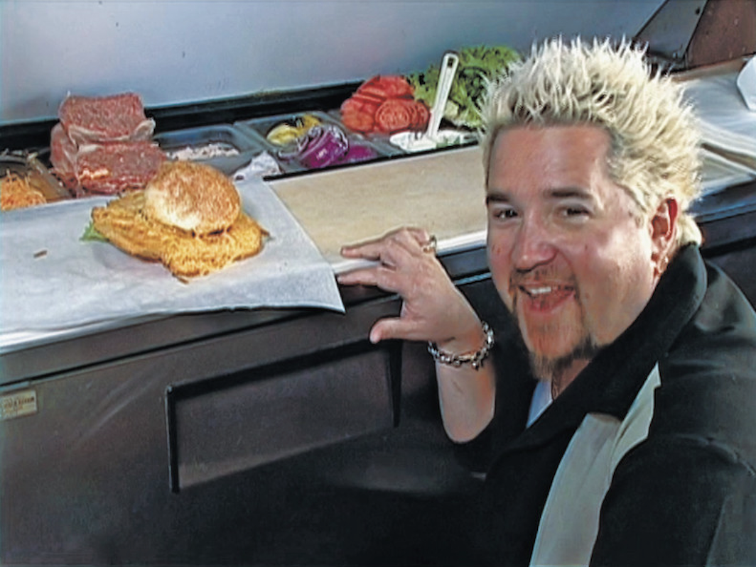 *Diners, Drive-Ins and Dives, season 1, episode 6, 2007*. Guy Fieri. Food Network.