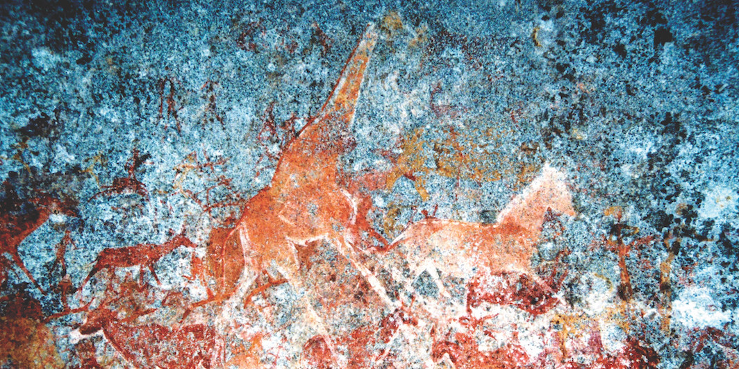 *Prehistoric Nswatugi cave paintings, Matobo Hills, Zimbabwe, 2013.* K8Carine/Wikicommons