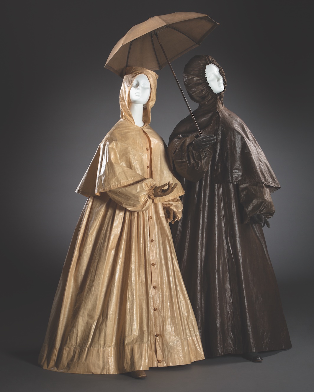 *Rain walking ensembles, 1860s.* Brian Davis; © FIDM Museum; Courtesy American Federation of Arts