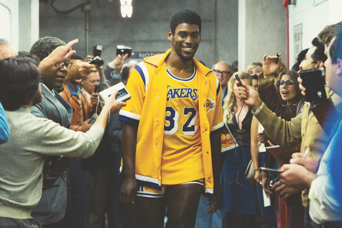 *_Winning Time: The Rise of the Lakers Dynasty_, season 1, episode 8, 2022*. Magic Johnson (Quincy Isaiah). Warrick Page/HBO.