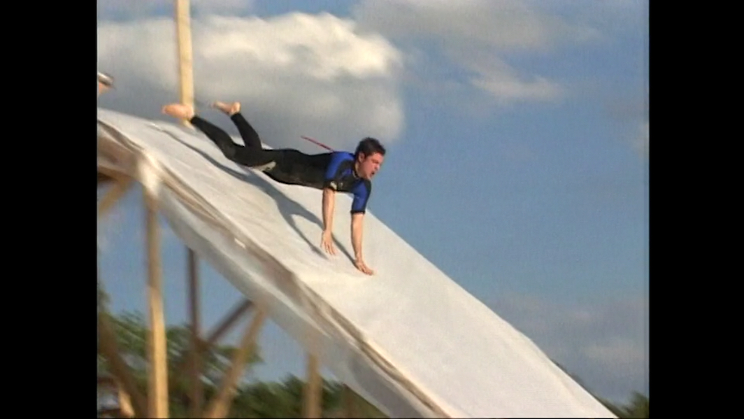 *_Jackass_, season 3, episode 4, 2001*. Johnny Knoxville. MTV.