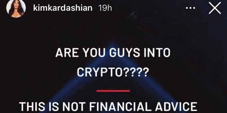 *Kim Kardashian's deleted Instagram post promoting EMAX tokens, June 2021.*