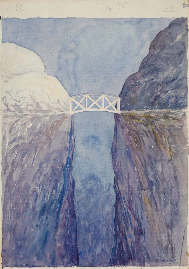 *Anna Cassel, _No. 93._, 1915,* watercolor on paper, 18 1⁄2" × 12".